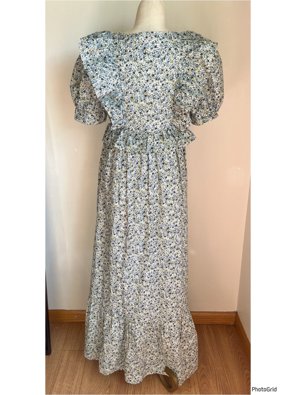 Tuckernuck Hyacinth House Blue Floral Puff Sleeve Dress XS - Picture 3 of 5